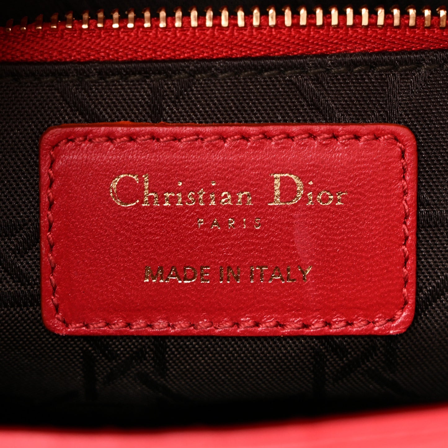 Lambskin Cannage Small Lucky Badges My Lady Dior Red