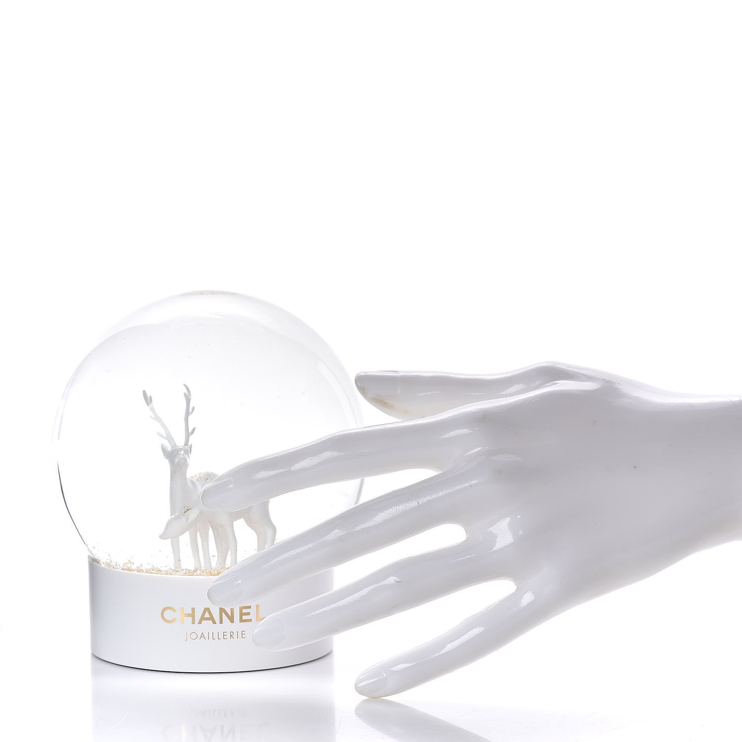 Chanel Glass Joaillerie Deer Christmas Snow Globe 517259