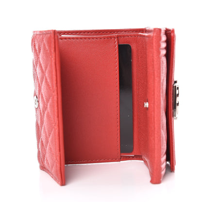 Chanel Caviar Quilted Small Boy Flap Wallet Red 5 of 10