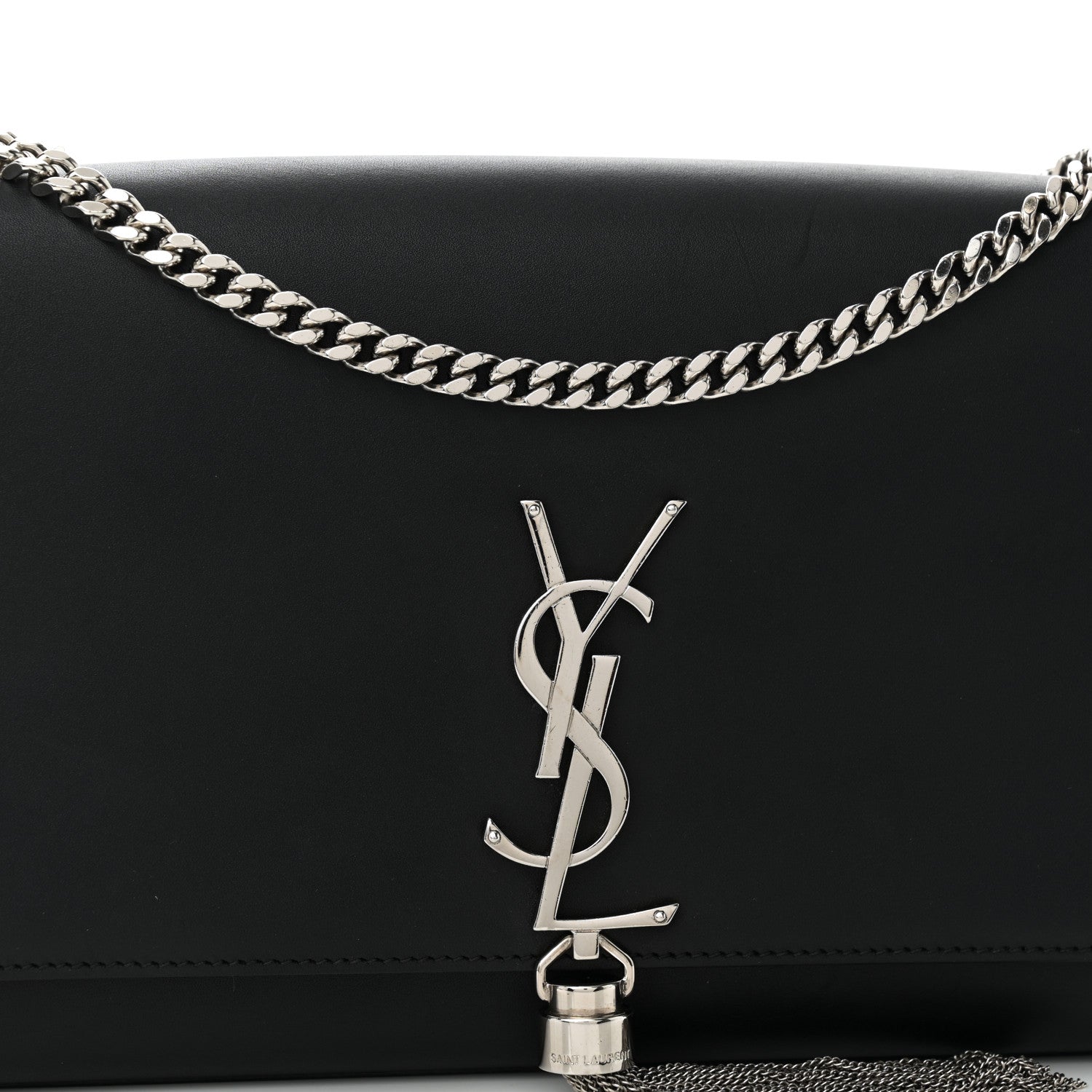 Saint Laurent Smooth Calfskin Medium Classic Monogram Kate Tassel Satchel Black 7 of 10