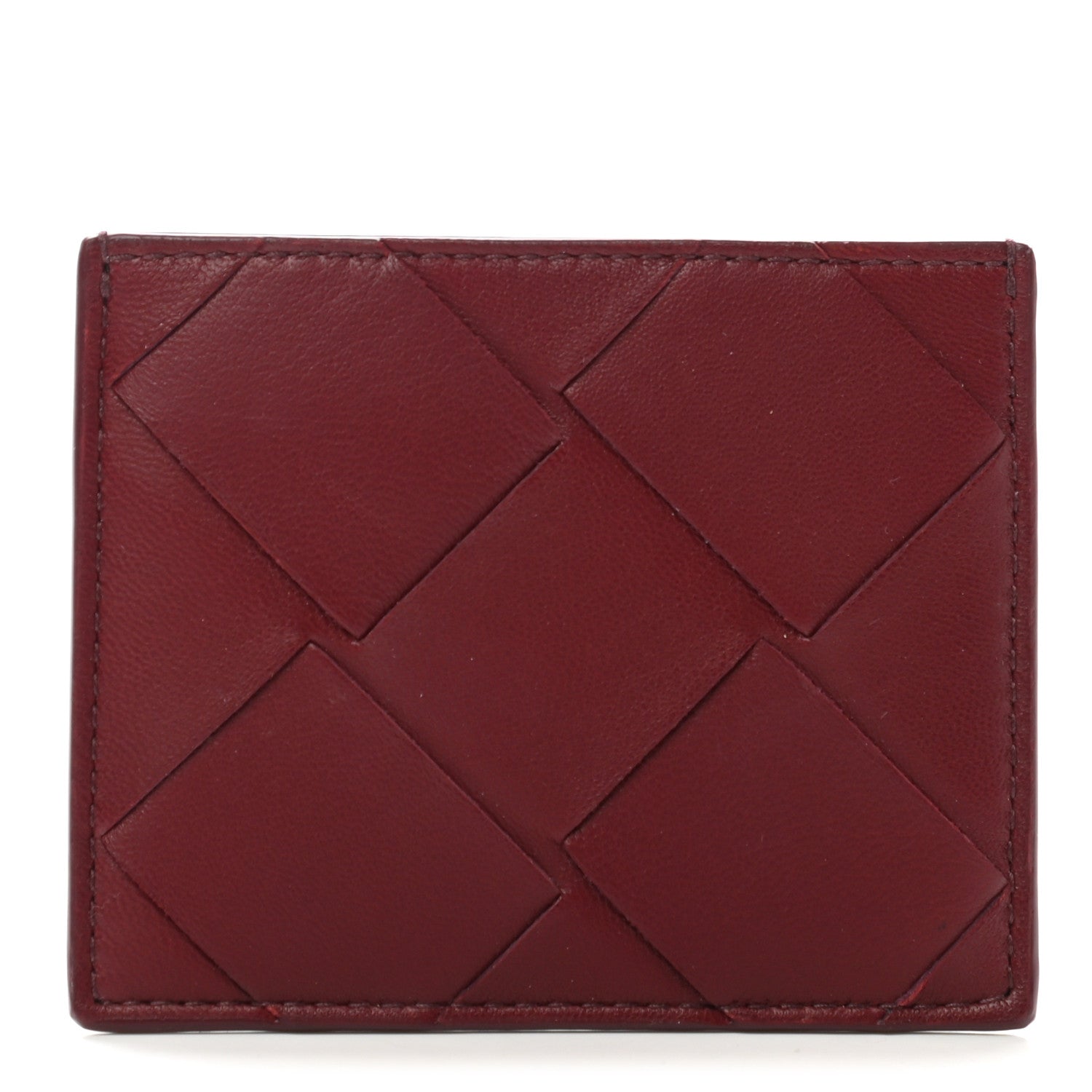Bottega Veneta Nappa Maxi Intrecciato Card Holder Red Bordeaux 1 of 7
