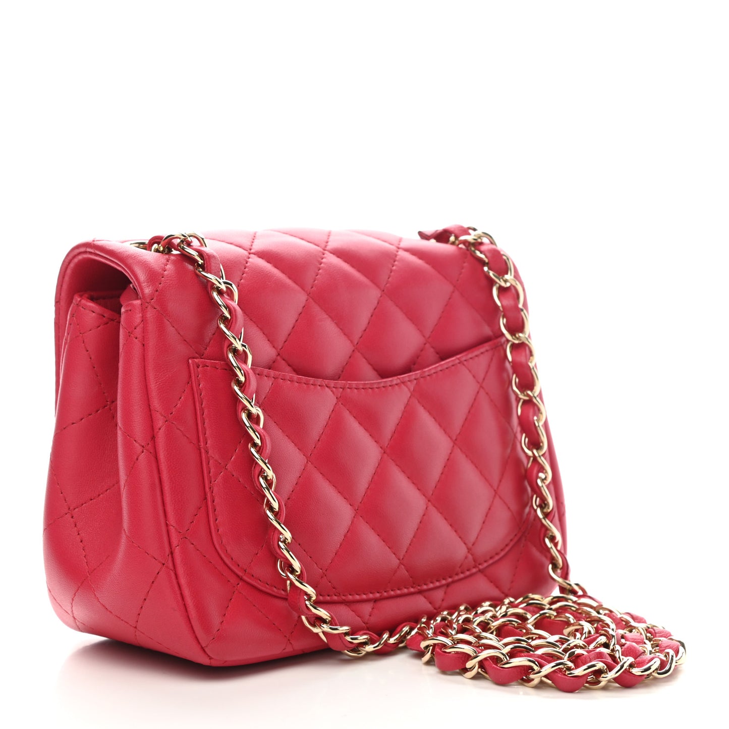 Lambskin Quilted Mini Square Flap Pink
