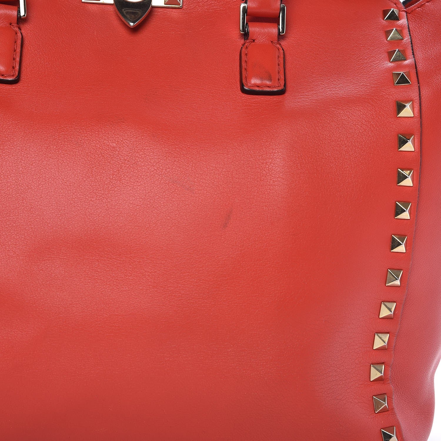 Valentino Garavani Vitello Rockstud Double Handle Tote English Red 12 of 20