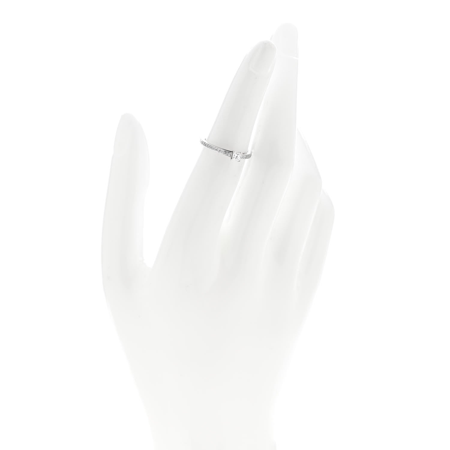 Tiffany Platinum Diamond .23ct Grace Engagement Ring 49 4.75 2 of 6