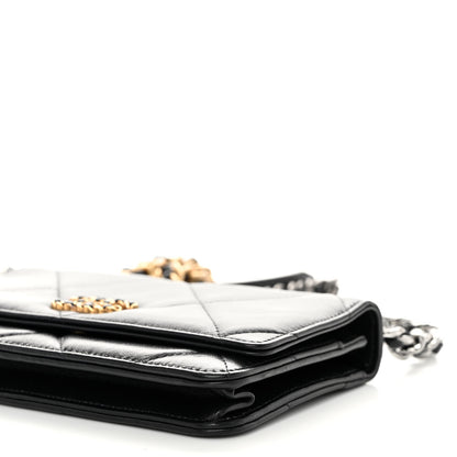 Chanel Lambskin Quilted Chanel 19 Wallet On Chain WOC Black 11 of 13