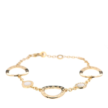 Bulgari 18K Yellow Gold Mother of Pearl Signature Chain Bracelet 1 of 5