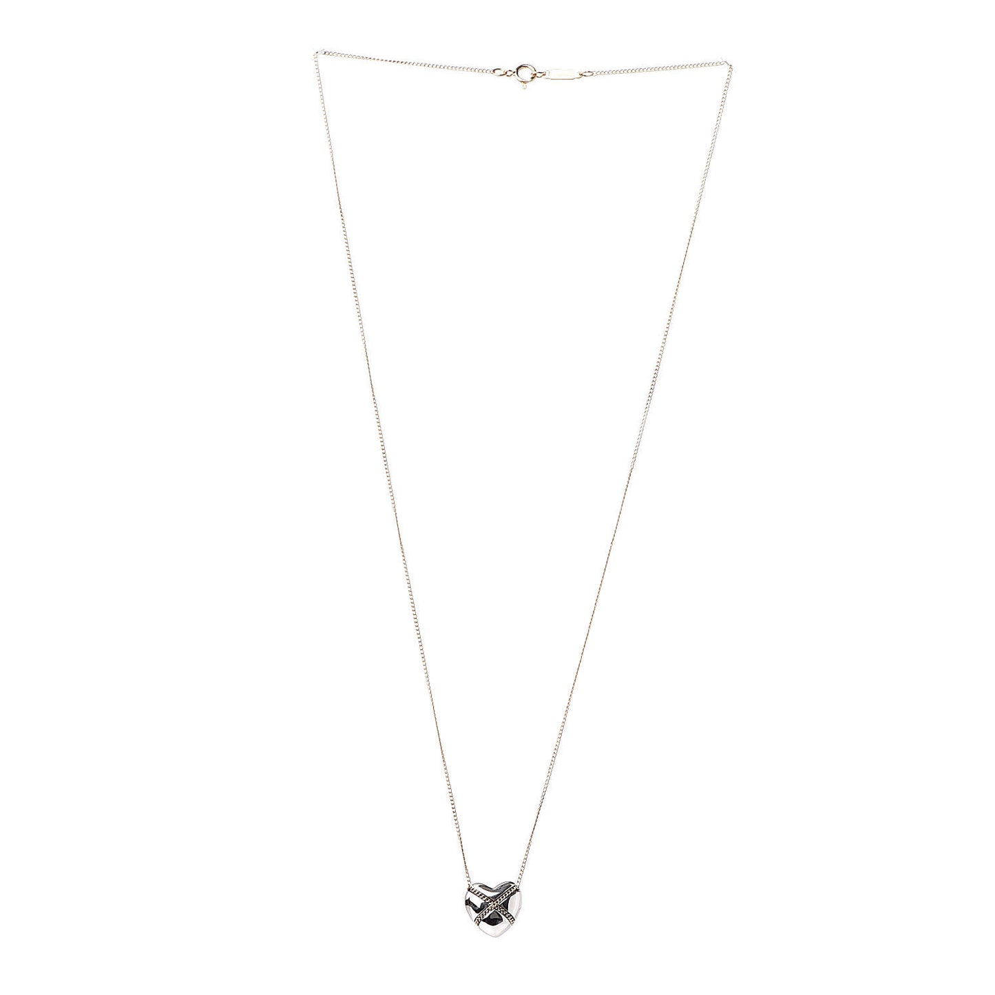 Sterling Silver 18K Yellow Gold Heart Pendant Necklace