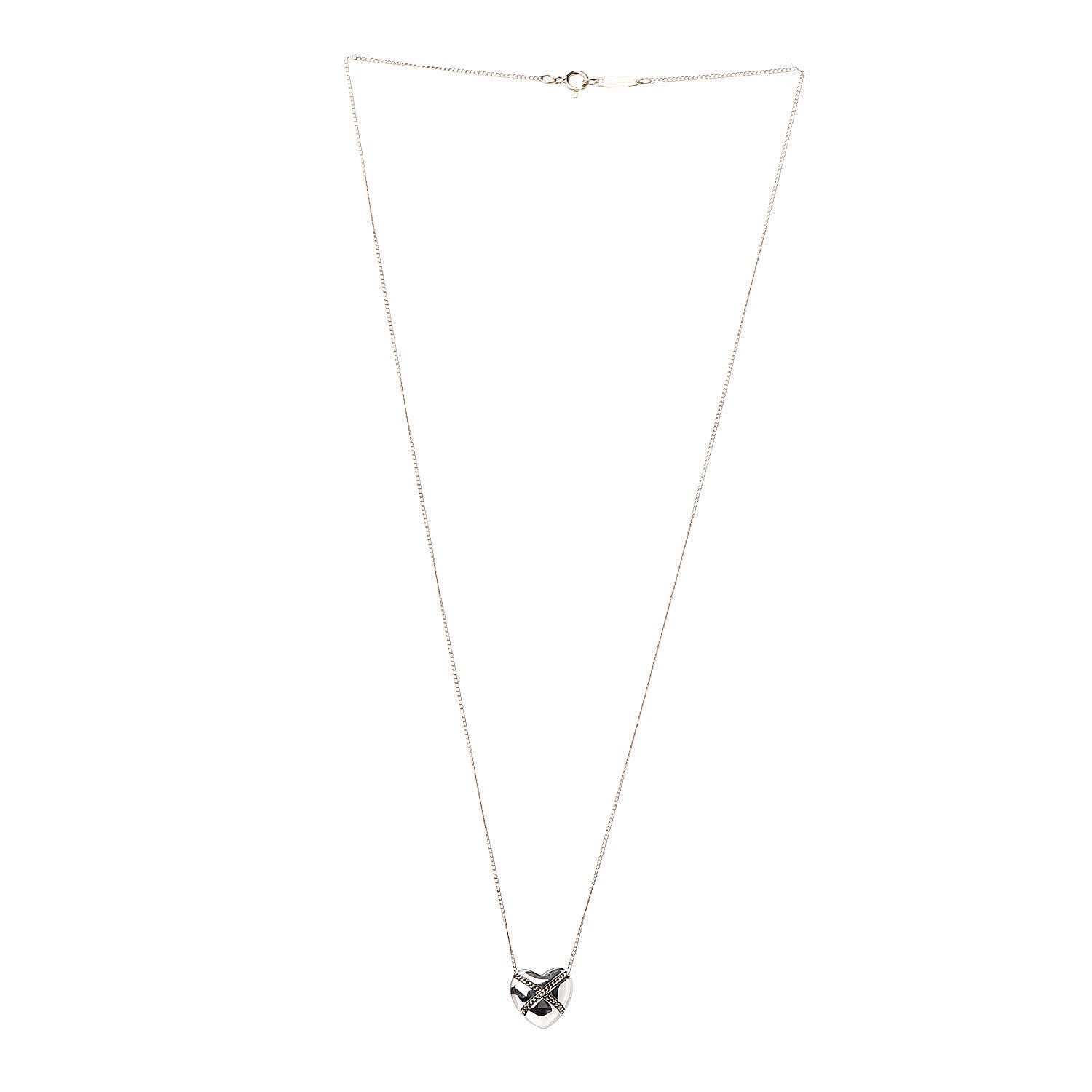 Tiffany Sterling Silver 18K Yellow Gold Heart Pendant Necklace 4 of 7