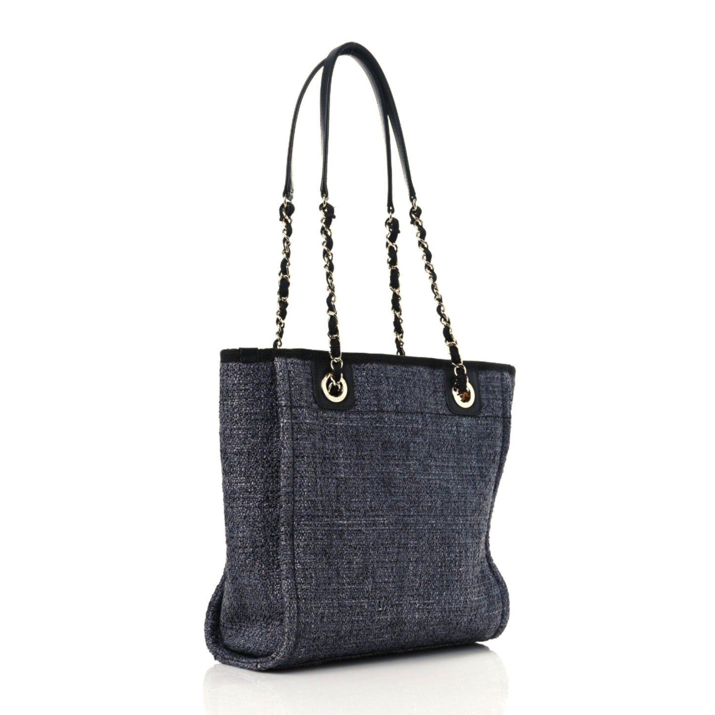 Lurex Boucle Mini Deauville Tote Blue