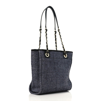 Chanel Lurex Boucle Mini Deauville Tote Blue 3 of 11