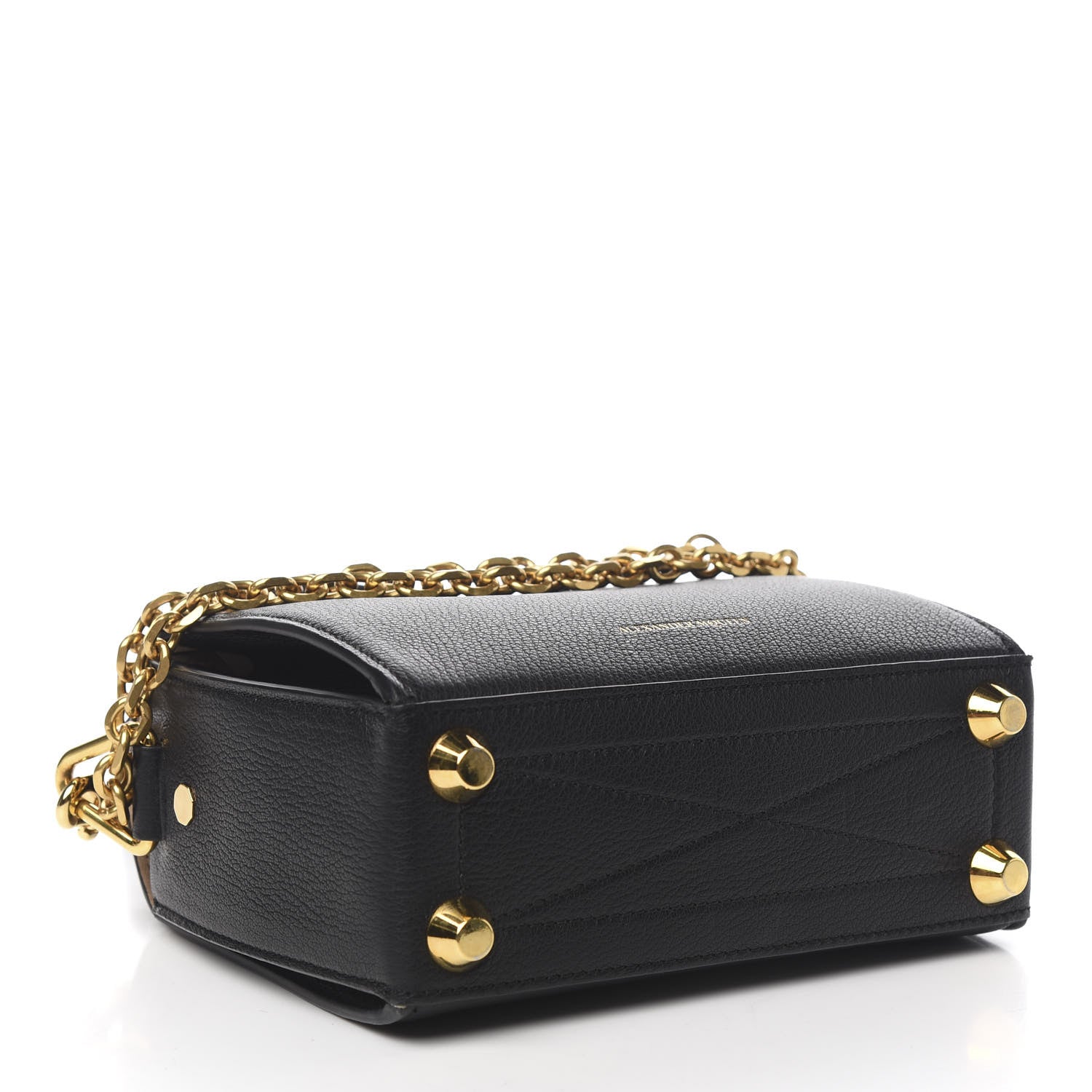 Alexander McQueen Silky Amish Grain Calfskin Box Shoulder Bag 19 Black 3 of 8