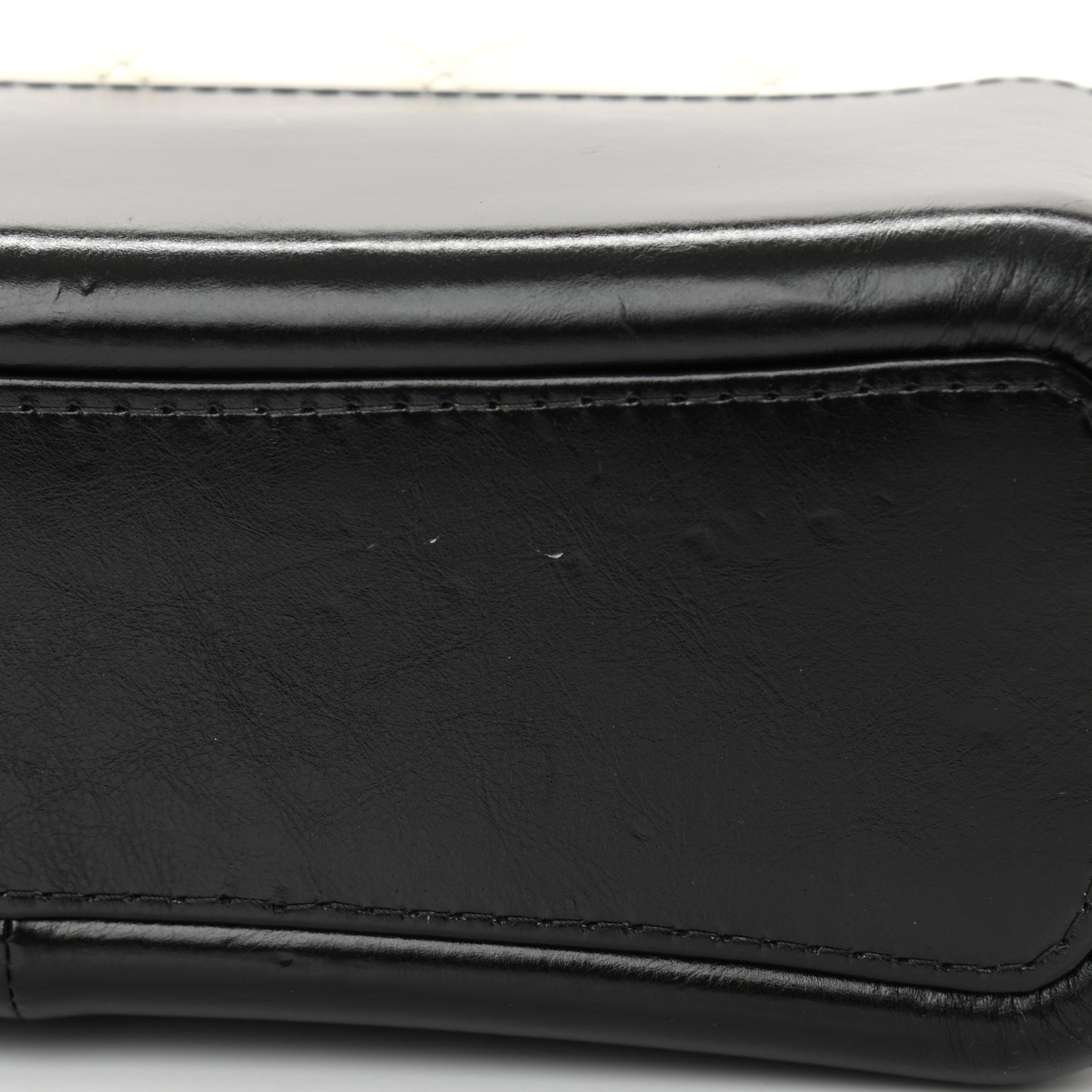 Aged Calfskin Quilted Medium Gabrielle Hobo Black White