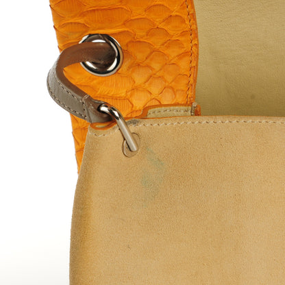 Celine Python Smooth Calfskin All Soft Shoulder Bag Saffron 6 of 8