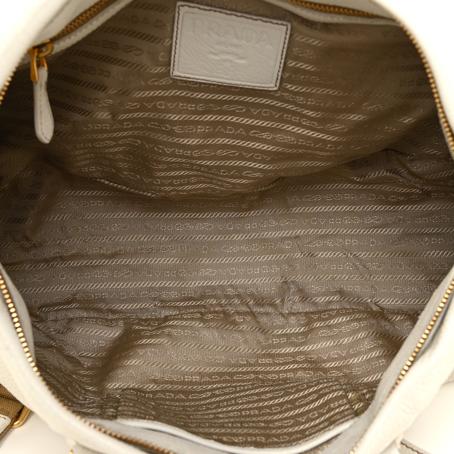 Prada Cervo Antik Shopping Satchel White 5 of 23