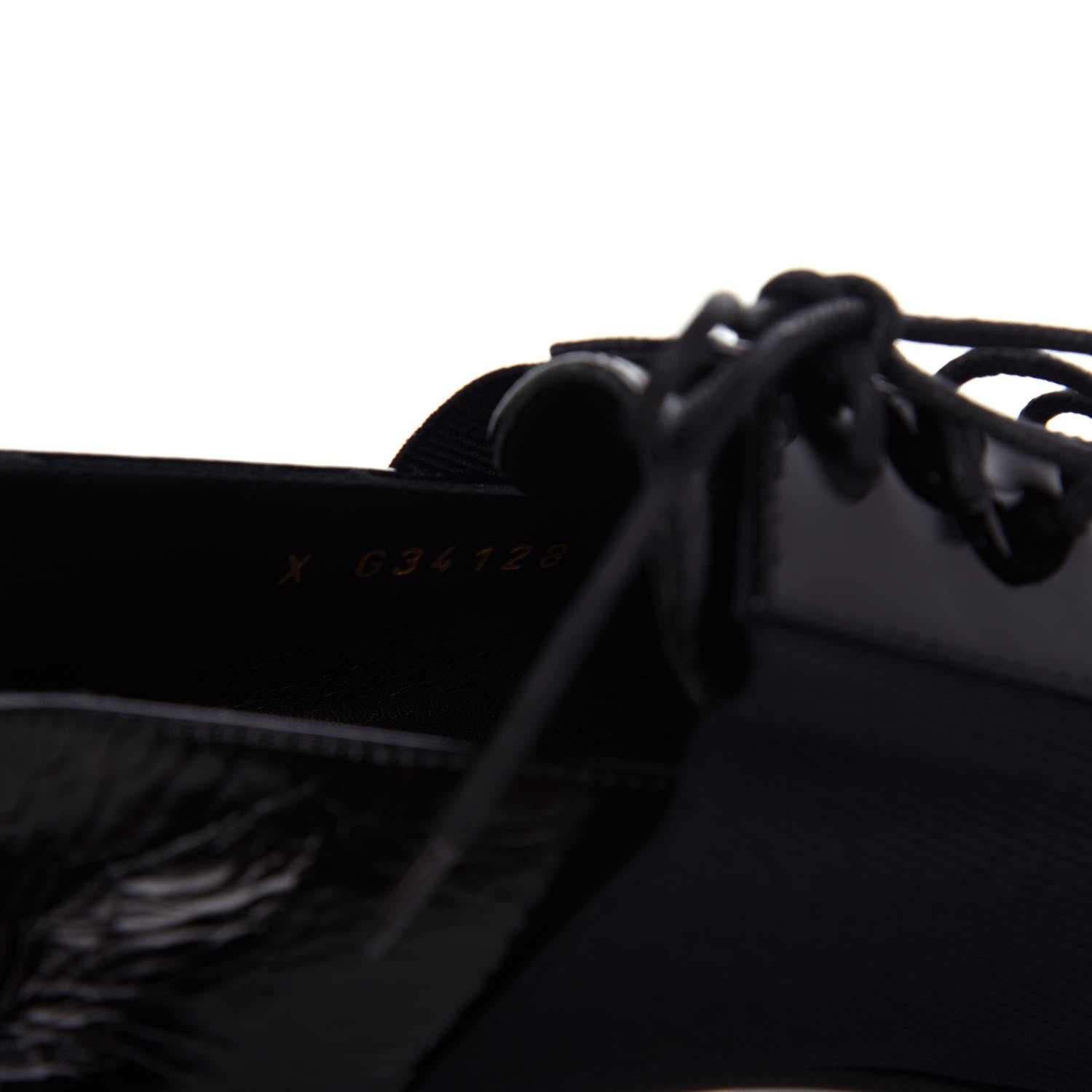 Chanel Goatskin Patent Womens CC Cap Toe Lace Up Oxfords 36.5 Black 10 of 11