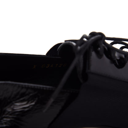 Chanel Goatskin Patent Womens CC Cap Toe Lace Up Oxfords 36.5 Black 10 of 11