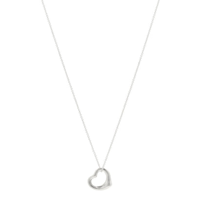Tiffany Sterling Silver 16mm Elsa Peretti Open Heart Pendant Necklace 1 of 6