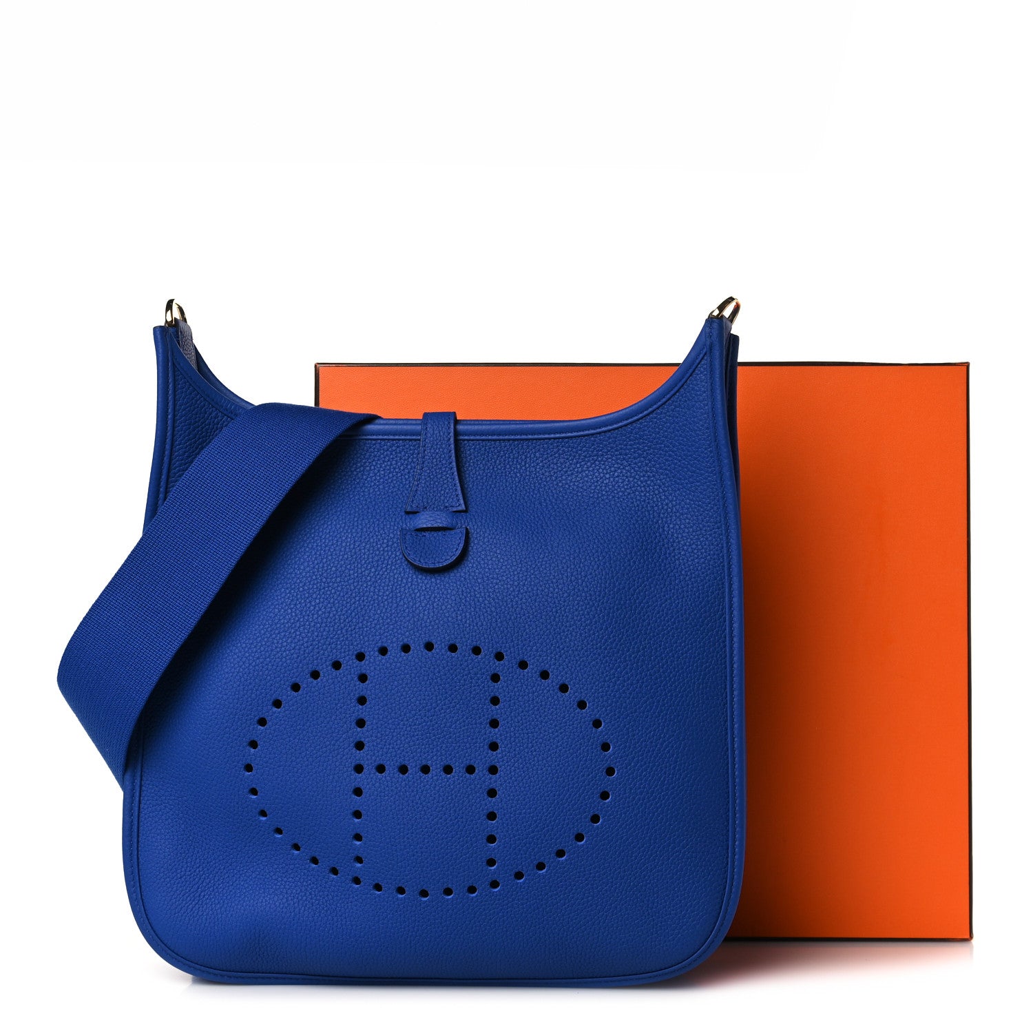 Hermes Taurillon Clemence Evelyne III PM Bleu Royal 10 of 10