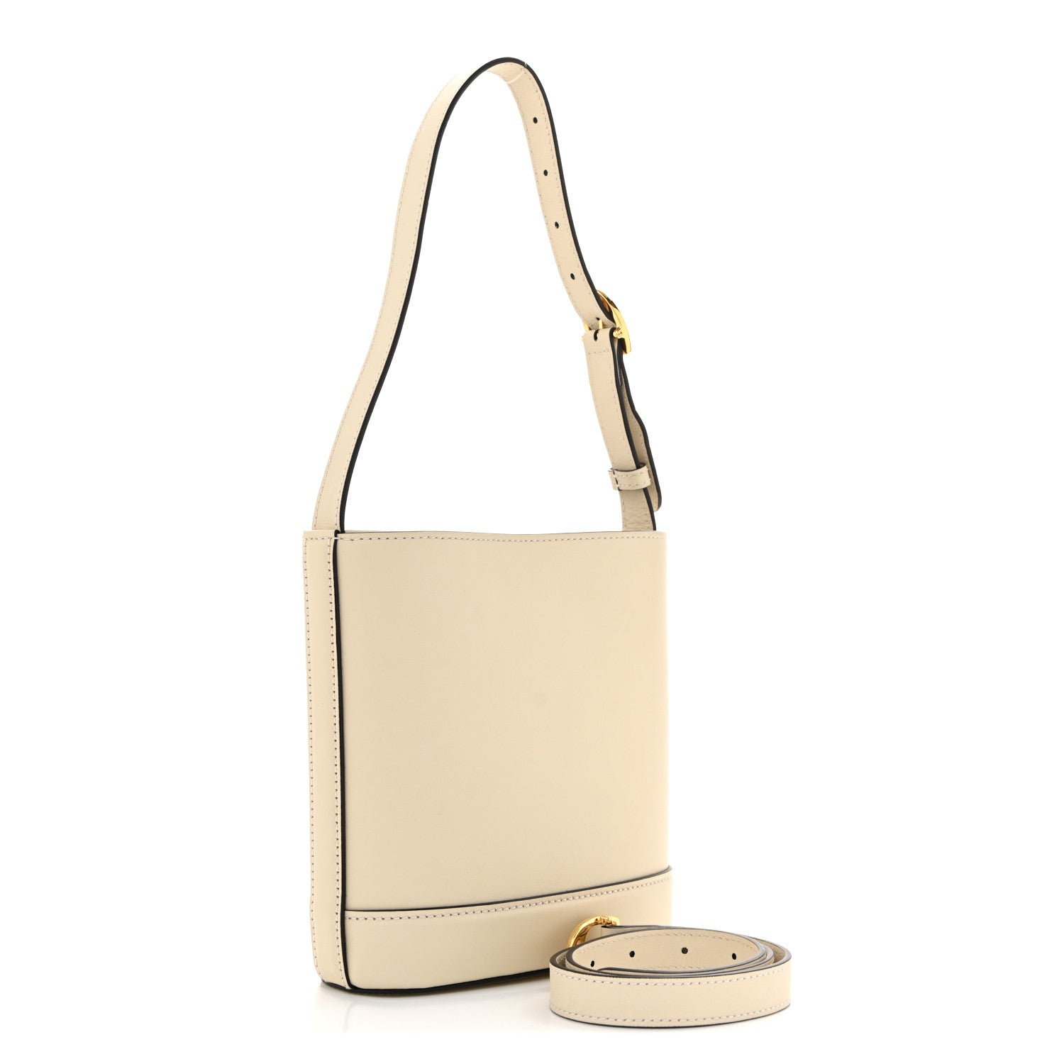 Gucci Arabella Calfskin Horsebit 73 Mini Bucket Bag White 3 of 12