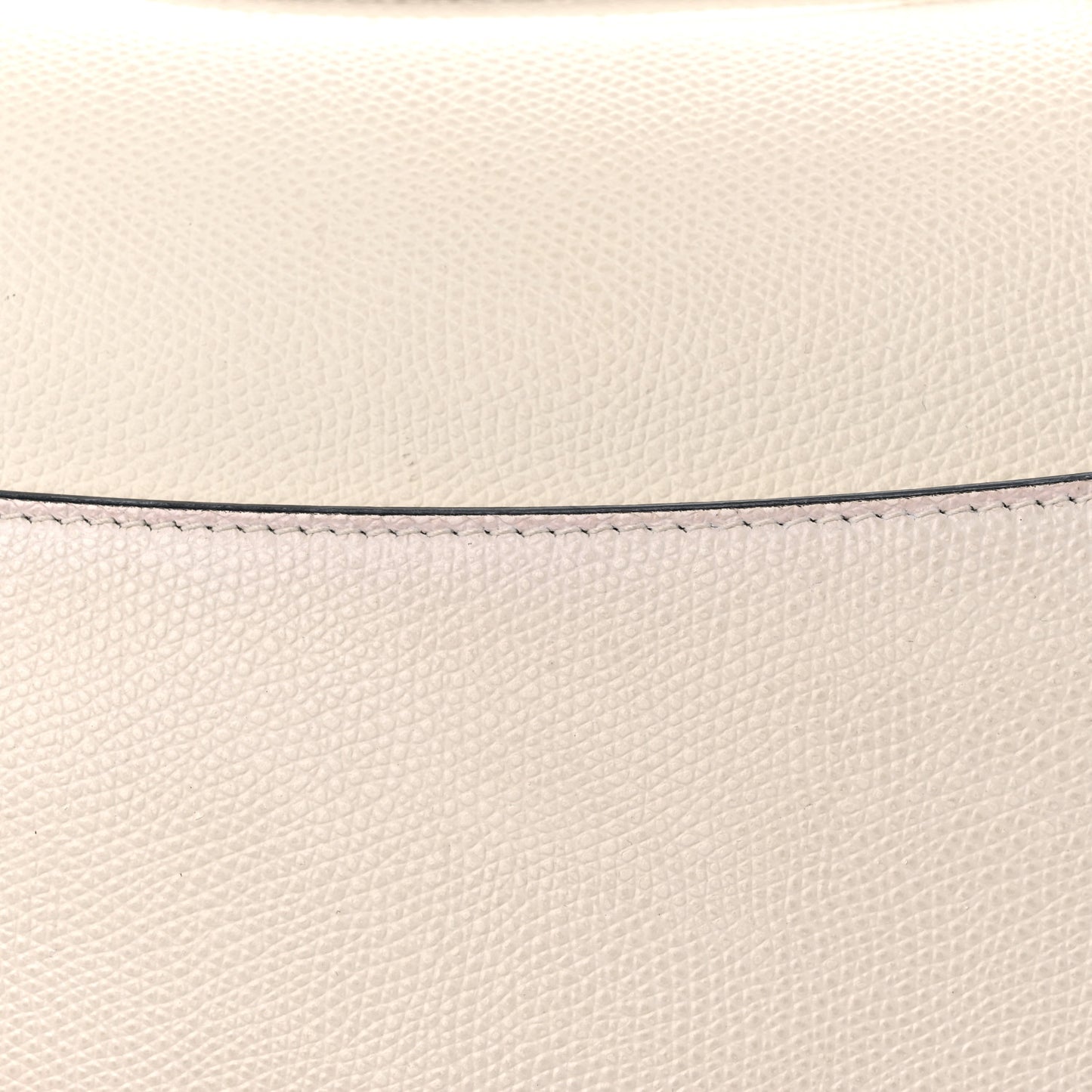 Grained Calfskin Saddle Bag White