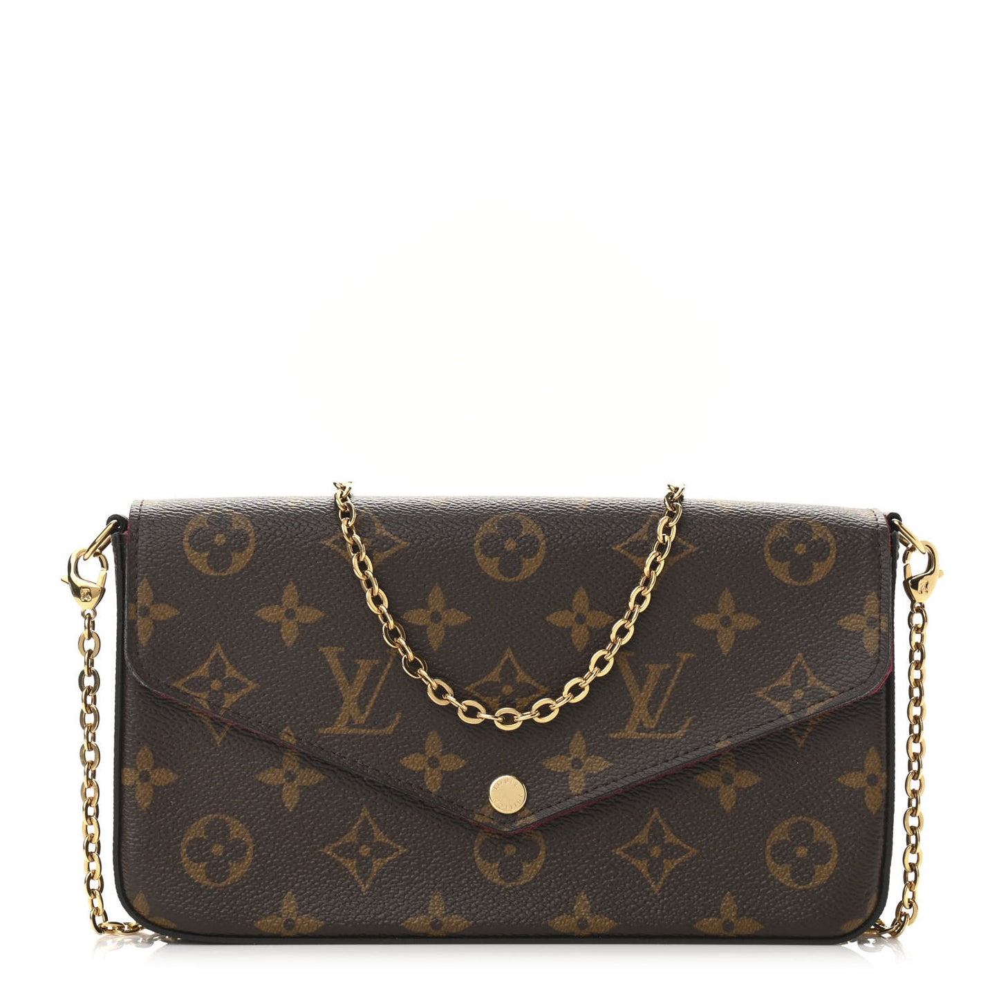 Monogram Pochette Felicie Chain Wallet Fuchsia