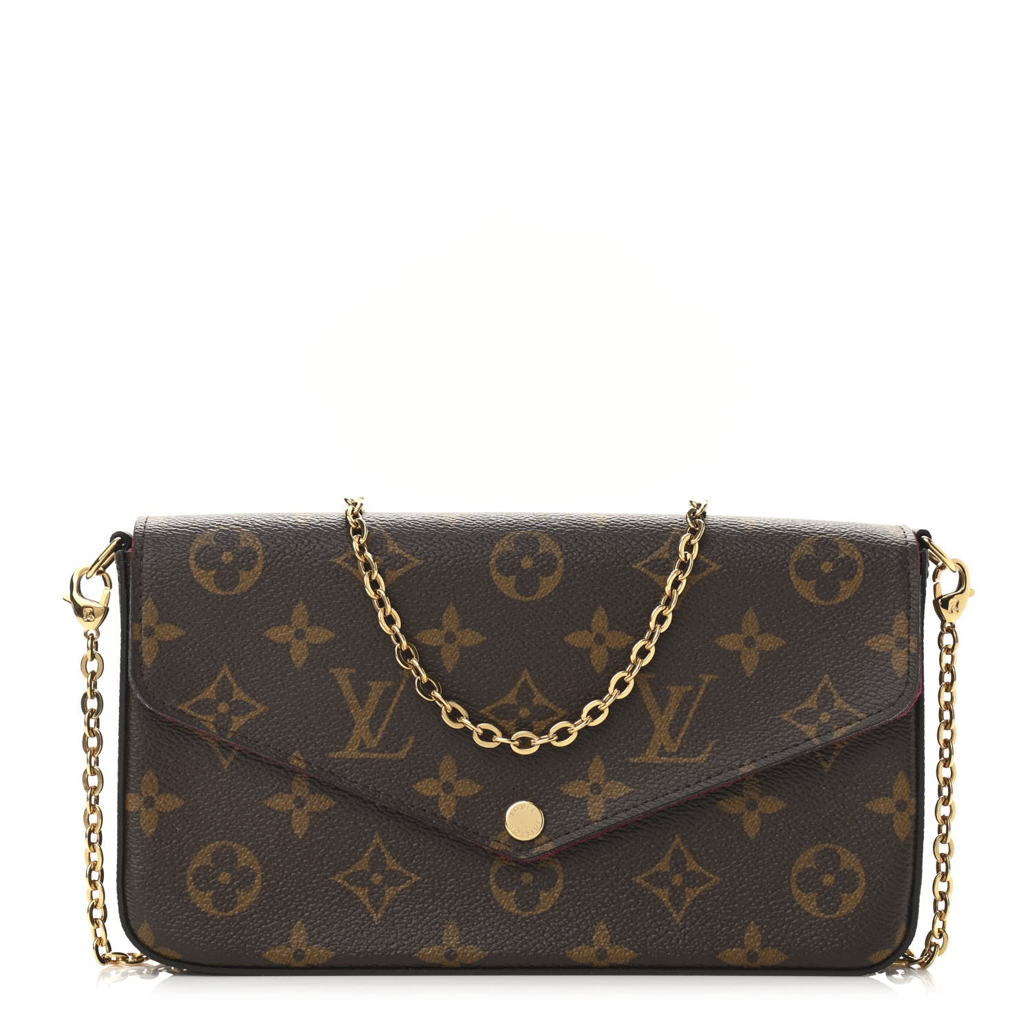 Louis Vuitton Monogram Pochette Felicie Chain Wallet Fuchsia 3 of 11
