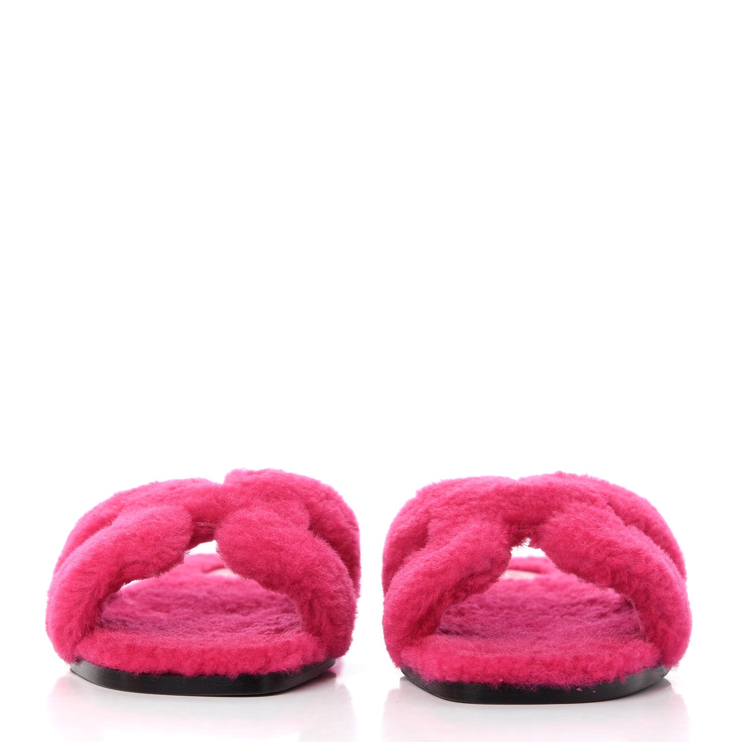 Hermes Woolskin Oran Sandals 38 Rose Fuchsia 2 of 12