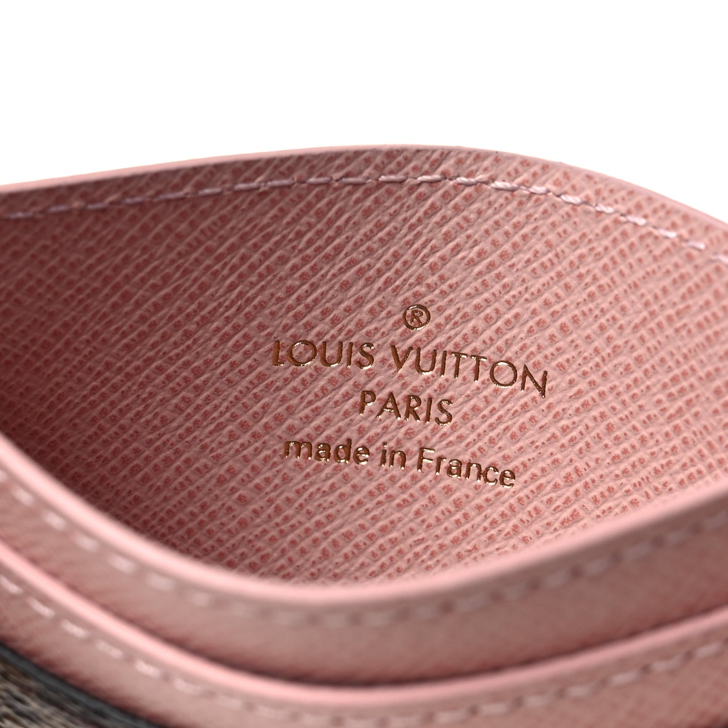 Monogram LV Charms Card Holder Rose Ballerine