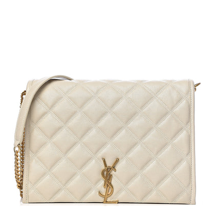 Saint Laurent Lambskin Quilted Small Becky Chain Bag Blanc Vintage 1 of 10