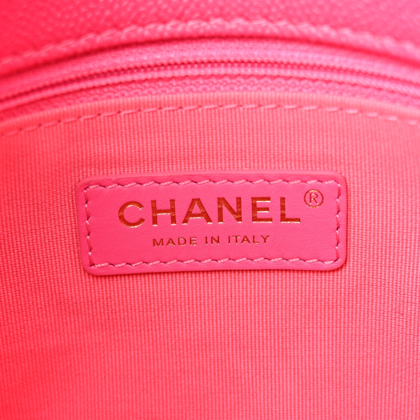 Shiny Caviar Quilted Small Chain Melody Flap Dark Pink