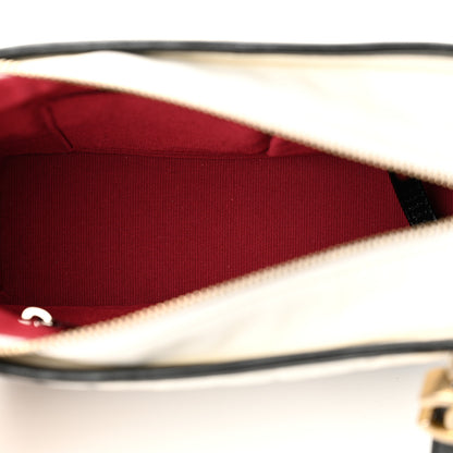 Chanel Aged Calfskin Quilted Small Gabrielle Hobo Black White 5 of 10