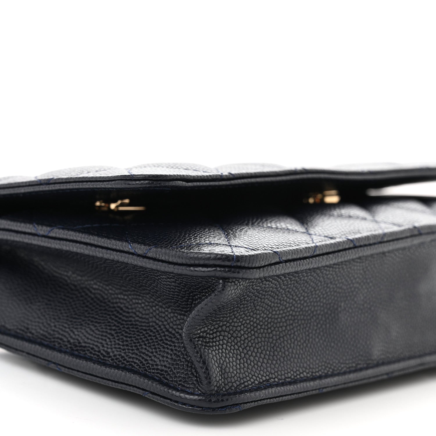 Chanel Caviar Quilted Wallet on Chain WOC Navy Blue 10 of 11