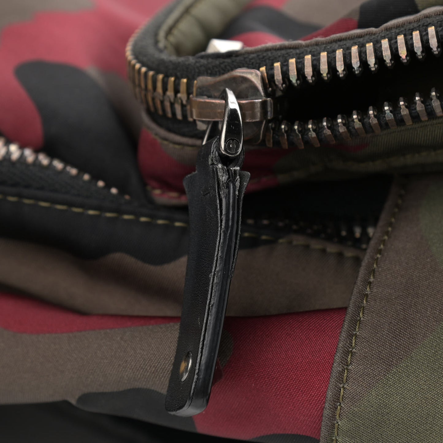 Nylon Camouflage Print Backpack Green White Black Red