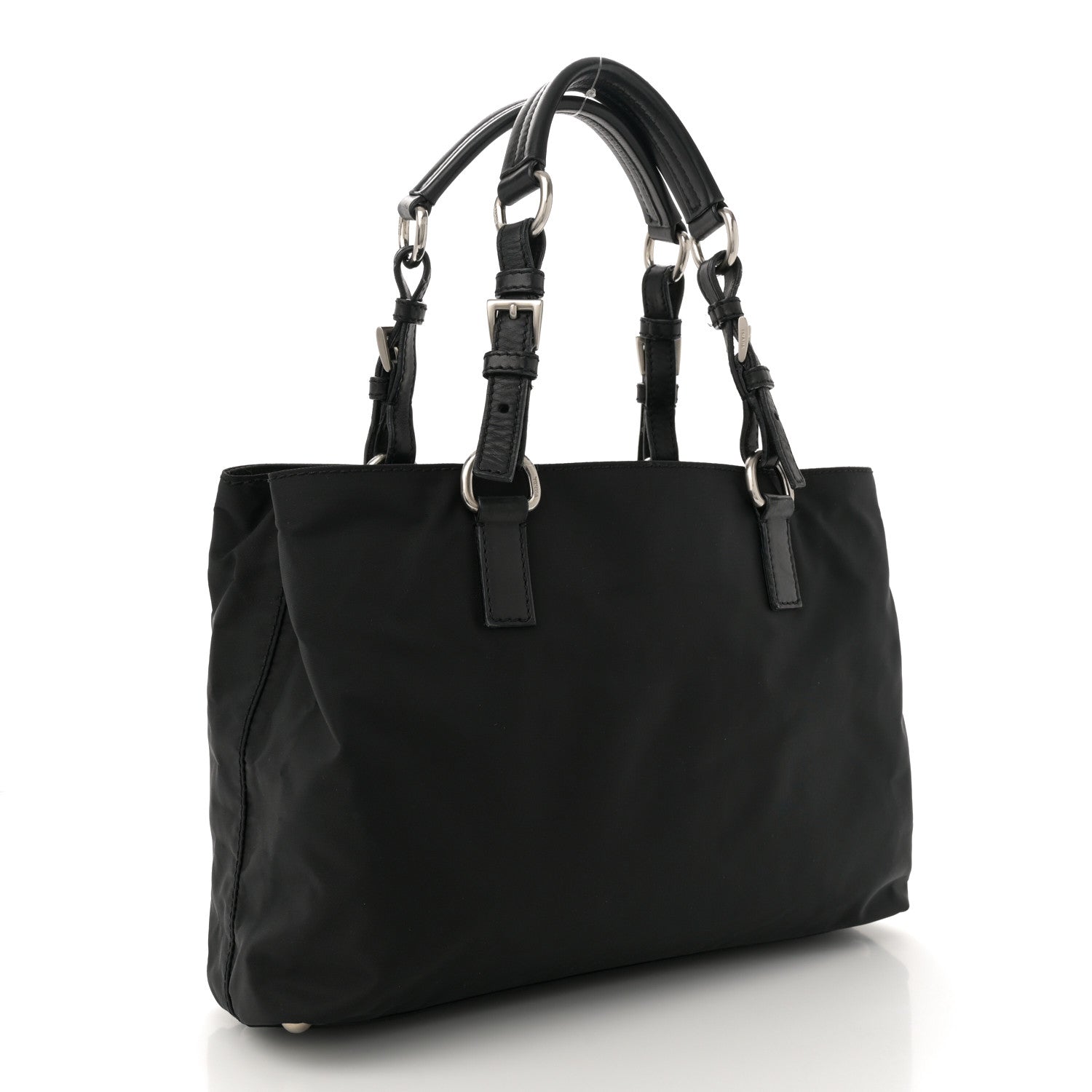 Prada Tessuto Nylon Saffiano Tote Black 3 of 10