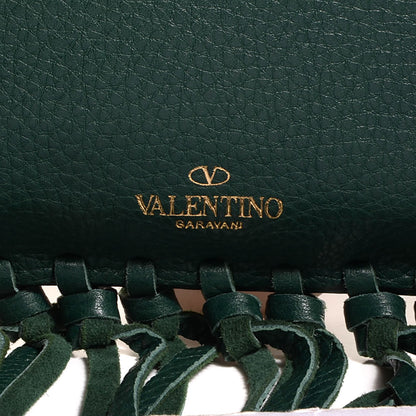 Valentino Garavani Pebbled Calfskin C-Rockee Zodiac Fringe Clutch Light Emerald 3 of 9