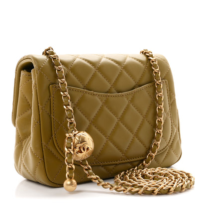 Chanel Lambskin Quilted Mini Pearl Crush Flap Green 3 of 11