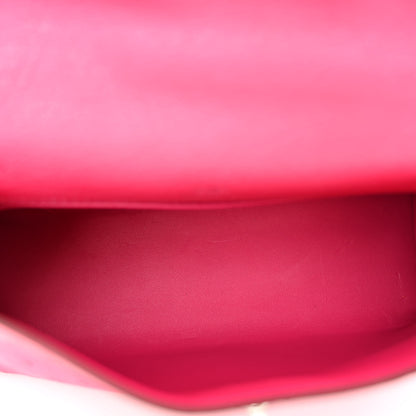 Hermes Ostrich Kelly Pochette Clutch Rose Tyrien 5 of 13