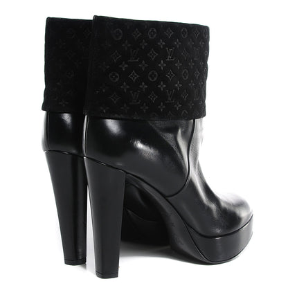 Louis Vuitton Calfskin Suede Art Deco Boots 38.5 Black 4 of 7