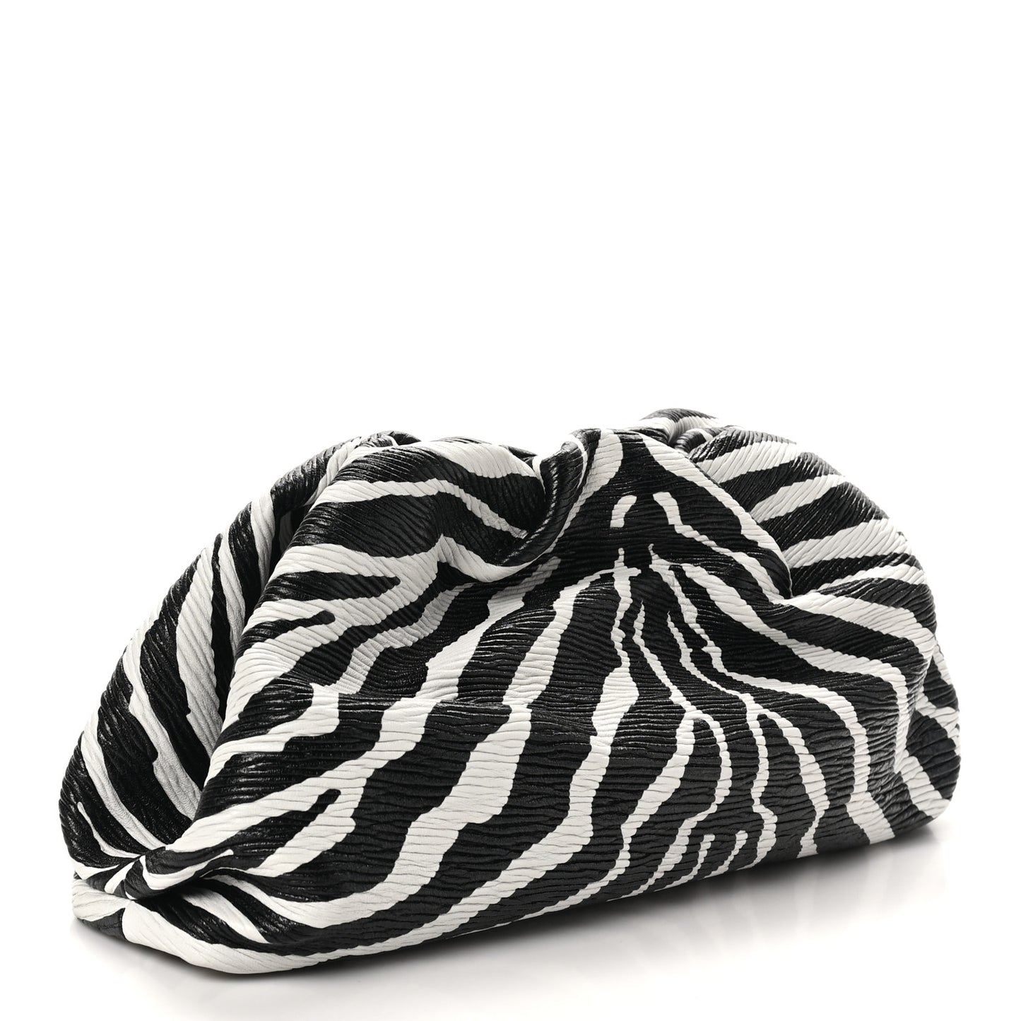 Nappa Zebra Print The Pouch Oversized Clutch White Black