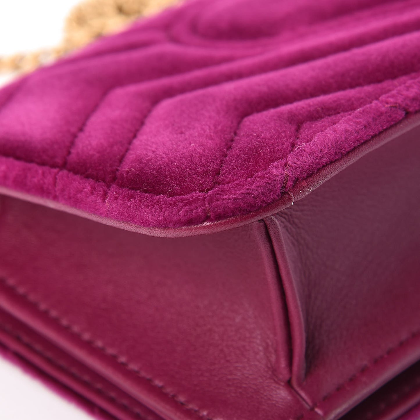 Velvet Matelasse GG Marmont Mini Bag Fuchsia Violet Cyclamen