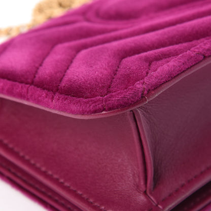 Gucci Velvet Matelasse GG Marmont Mini Bag Fuchsia Violet Cyclamen 11 of 13