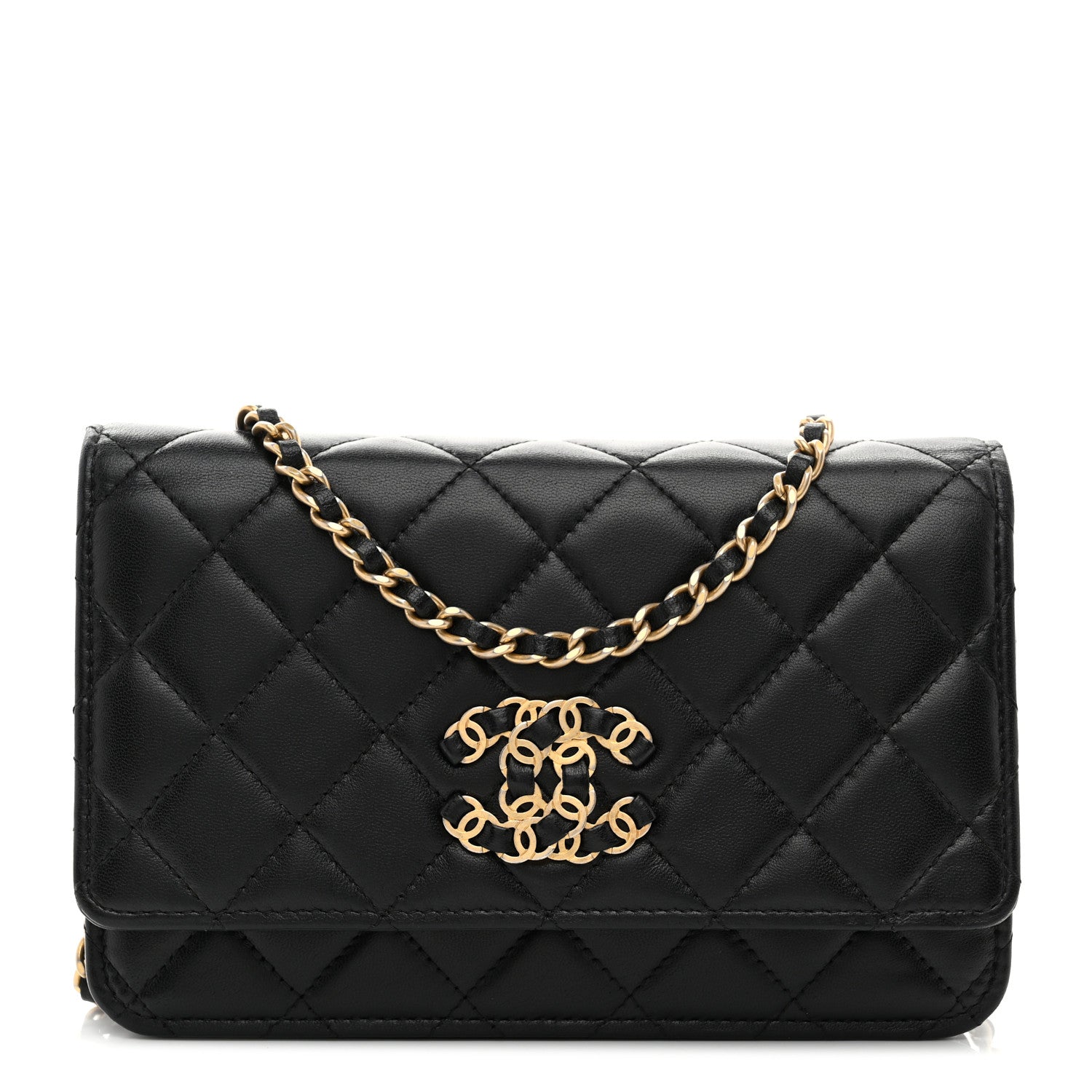 Chanel Lambskin Quilted Infinity Wallet On Chain WOC Black 1 of 11