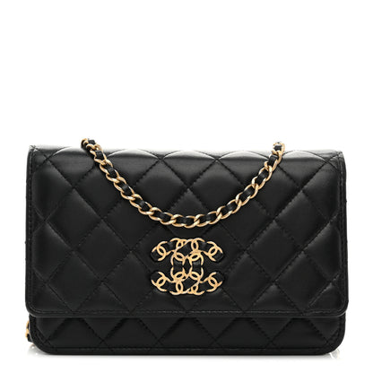 Chanel Lambskin Quilted Infinity Wallet On Chain WOC Black 1 of 11