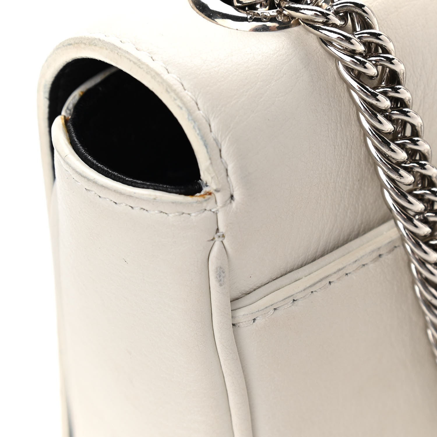 Balenciaga Pebbled Calfskin Logo Everyday Flap Chain Wallet White 11 of 12