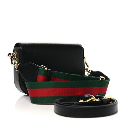 Gucci Azalea Calfskin Web Mini Horsebit 1955 Shoulder Bag Black 3 of 10
