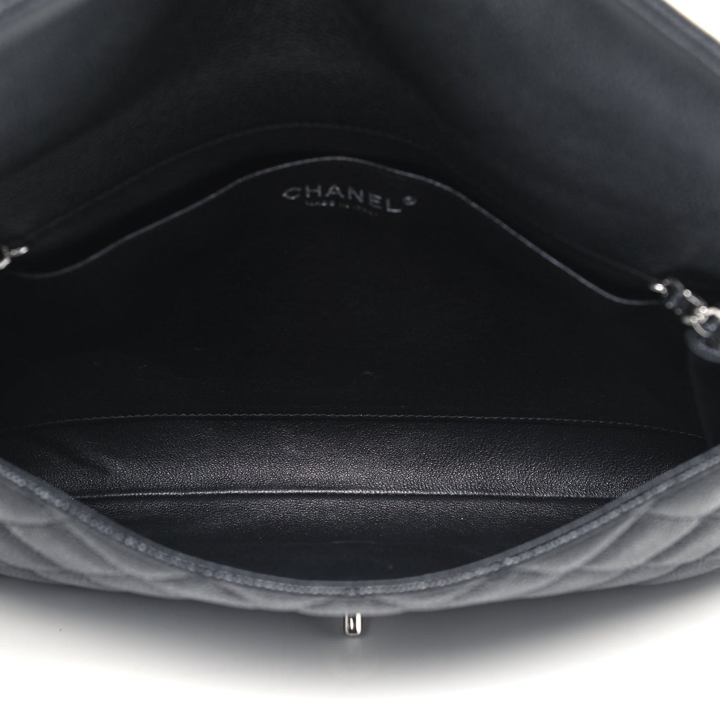 Caviar Quilted Clutch With Chain Flap Black