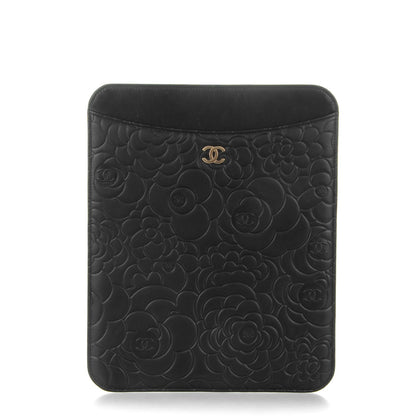 Chanel Lambskin Camellia Embossed iPad Case Black 1 of 7