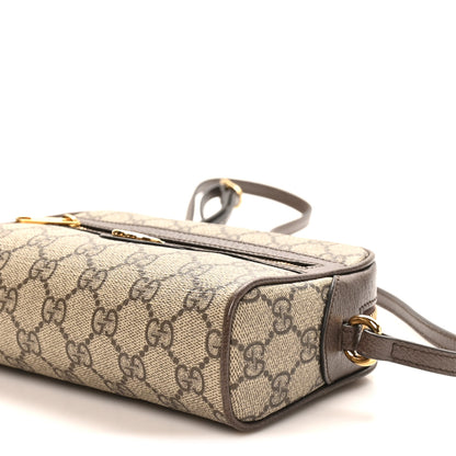 Gucci Denim Monogram Textured Dollar Calfskin Super Mini Ophidia Shoulder Bag Beige Ebony New Acero 10 of 10