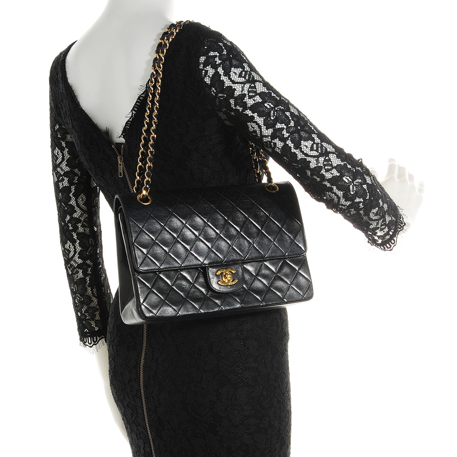 Chanel Lambskin Medium Double Flap Black 2 of 9