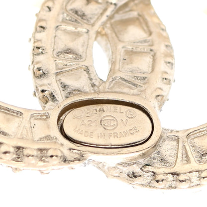 Chanel Crystal Timeless CC Earrings Light Gold 4 of 5